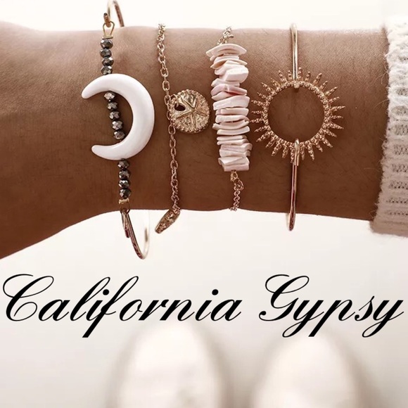 Jewelry - 4 pc Bohemian Sun Moon Stone Bracelets RESTOCKED